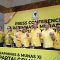 Konferensi pers Munas XI Partai Golkar usai persetujuan Bahlil Lahadalia sebagai ketua umum di Jakarta Convention Center, Jakarta, Rabu (21/8/2024). (Bagus Ahmad Rizaldi)