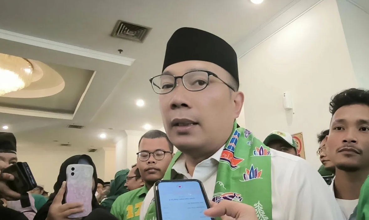 Ridwan Kamil saat ditemui di Kawasan Senen, Jakarta Pusat, Minggu (25/8/2024).