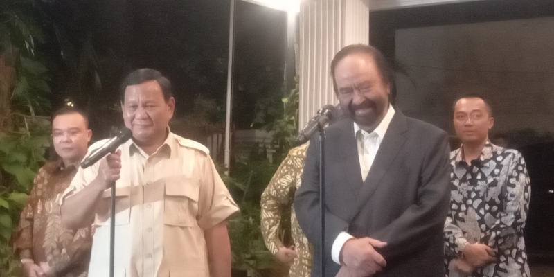 Ketua Umum Gerindra, Prabowo Subianto dan Ketua Umum Nasdem, Surya Paloh