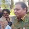 Ketua Umum Partai Golkar Airlangga Hartato saat ditemui di Istana Kepresidenan Jakarta, Jumat (9/8/2024). (ANTARA/Andi Firdaus)