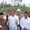 Prabowo Subianto bersama para menteri Kabinet Indonesia Maju (KIM) saat mendampingi Presiden Joko Widodo dan Wakil Presiden Ma'ruf Amin dalam sesi konferensi pers di IKN, Penajam Paser Utara, Kalimantan Timur, Senin (12/8/2024). (ANTARA/Andi Firdaus).