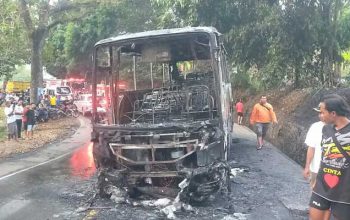 BUS MGI Terbakar