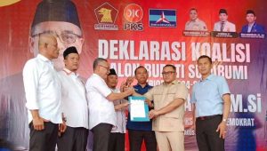 Resmi Usung Bacalon Bupati Sukabumi Iyos Somantri, Gerindra, PKS dan Demokrat Koalisi