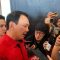 Politisi PDI Perjuangan Basuki Tjahaja Purnama atau Ahok saat ditemui usai Rakernas V PDI Perjuangan di Beach City International Stadium Ancol, Jakarta, Minggu (26/5/2024). (ANTARA/Fath Putra Mulya)