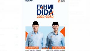 Ini Rangkaian Pendaftaran Pasangan Achmad Fahmi-Dida Sembada ke KPU Kota Sukabumi