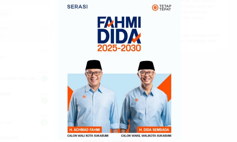 Pamflet pasangan bacalon Wali Kota dan Wakil Wali Kota Sukabumi