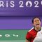 Ekspresi pebulu tangkis tunggal putri Indonesia Gregoria Mariska Tunjung usai meraih poin dari pebulu tangkis Thailand Ratchanok Intanon pada babak perempat final bulu tangkis tunggal putri Olimpiade Paris 2024 di Porte De La Chapella Arena, Paris, Prancis, Sabtu (3/8/2024). ANTARA FOTO/Wahyu Putro A/aww/pri.