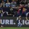 Selebrasi pemain-pemain Barcelona dalam laga melawan Manchester City di pramusim 2024/2025 (c) AP Photo/John Raoux
