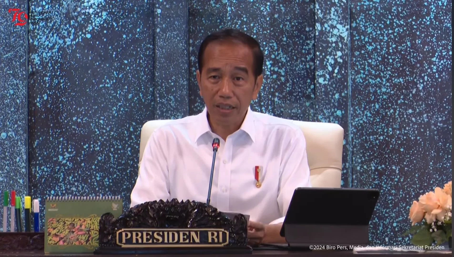 Presiden Joko Widodo atau Jokowi menyampaikan bahwa tak semua negara mampu membangun Ibu Kota dari nol. (Youtube Setpres)