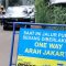 Situasi lalu lintas jalur wisata Puncak di simpang Gadog, Ciawi, Kabupaten Bogor, Jawa Barat. (M Fikri Setiawan)