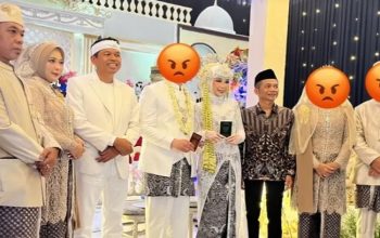 Momen pernikahan Nessa Salsa bersama Denny Nugraha yang dihadiri oleh Dedi Mulyadi (akun Tiktok nessa.sls)