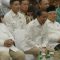 Presiden RI Joko Widodo (Jokowi) tampak beberapa kali tersenyum hingga tertawa lepas saat menghadiri Apel Akbar Kader Partai Gerindra di Indonesia Arena, Gelora Bung Karno