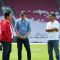 Ketum PSSI Erick Thohir (tengah) meninjau kondisi Stadion Utama Gelora Bung Karno (GBK) di Senayan, Jakarta, Sabtu (7/9/2024). (PSSI)