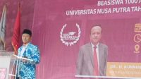 Ketum IGI Serahkan Beasiswa kepada 97 Penerima di Nusa Putra University tahun 2024