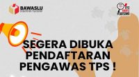 Bawaslu Kabupaten Sukabumi Buka Pendaftaran Pengawas TPS, Catat Syaratnya!