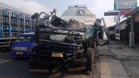 Truk Isuzu Seruduk Hino di Cicurug Sukabumi, Diduga Sopir Ngantuk
