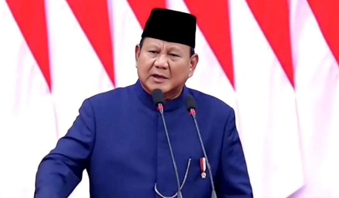 Tangkapan layar - Presiden RI Prabowo Subianto saat berpidato usai pelantikan di Jakarta, Minggu. (20/10/2024). (Sekretariat Presiden).