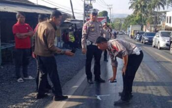 Truk Box Seruduk Angkot di Sukaralang