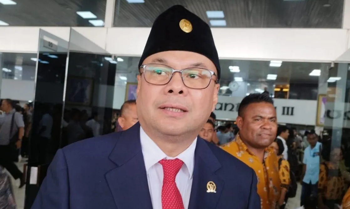 Anggota DPR RI terpilih Romy Soekarno di Kompleks Parlemen, Jakarta, Selasa (1/10/2024). (Bagus Ahmad Rizaldi)