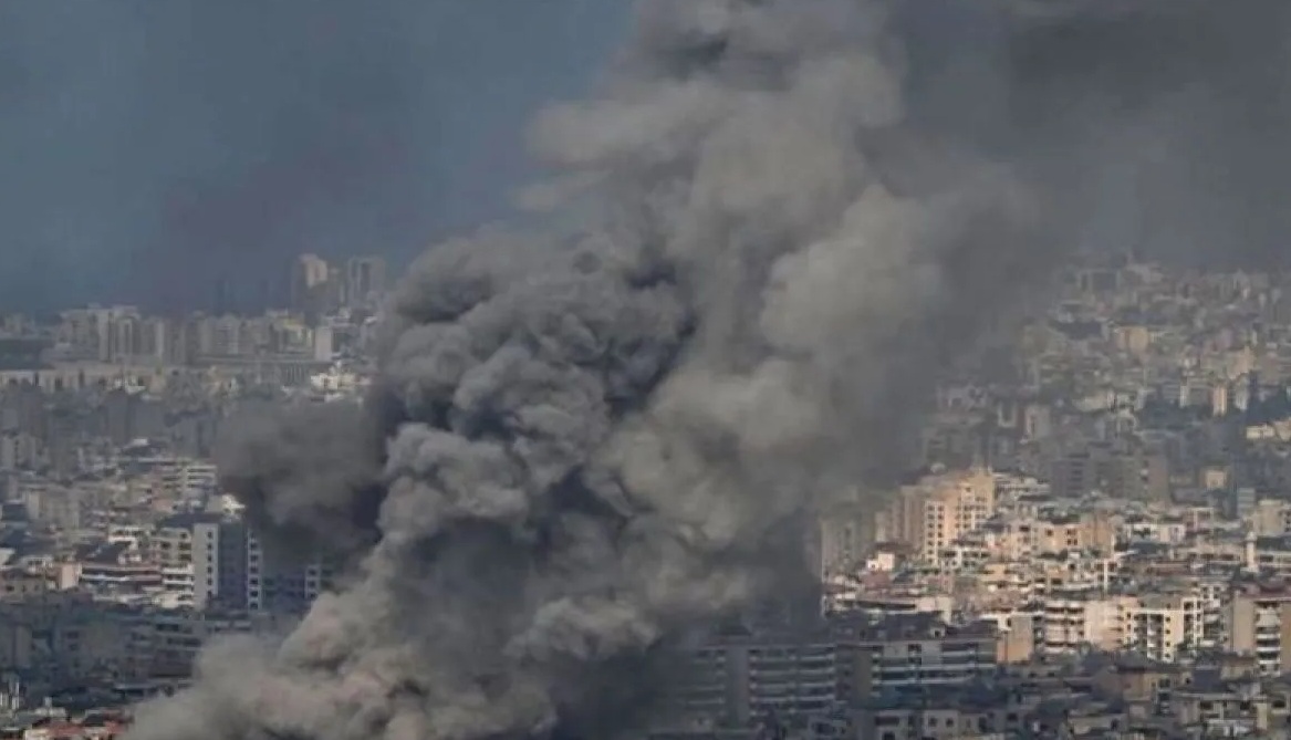 Serangan Israel di pinggiran selatan Beirut.(Anadolu)