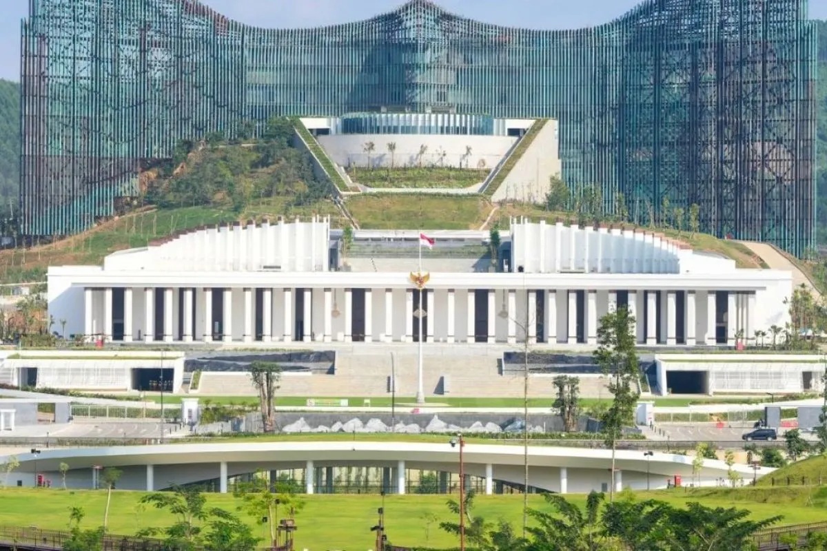 Istana Negara dan Istana Garuda di Ibu Kota Nusantara (IKN), Kalimantan Timur. (Kementerian PUPR)