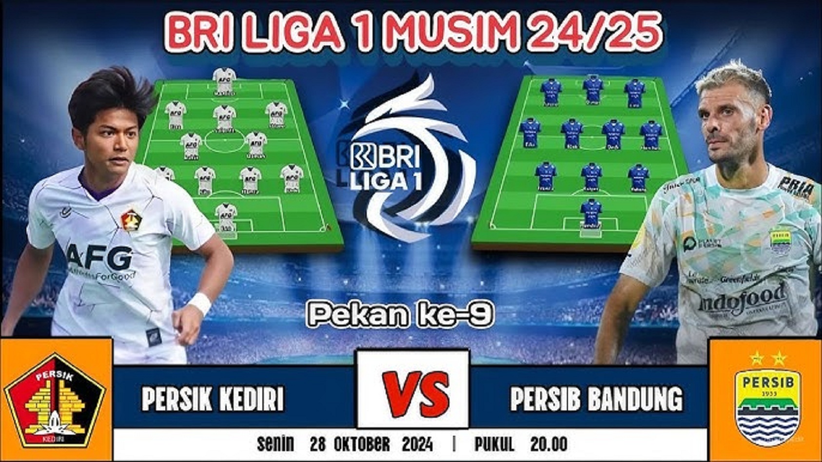 Persik Kediri akan menjamu Persib Bandung malam nanti di Stadion Brawijaya