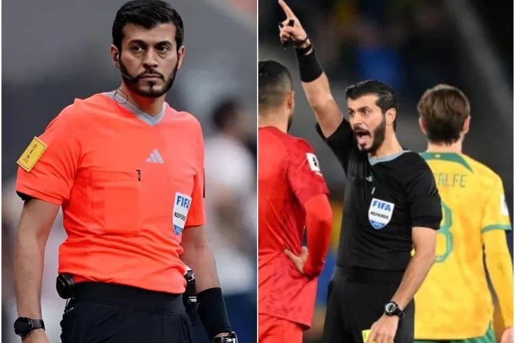 Potret Wasit Omar Al ali yang memimpin pertandingan China vs Indonesia. (Foto/X @infosupporter.id)