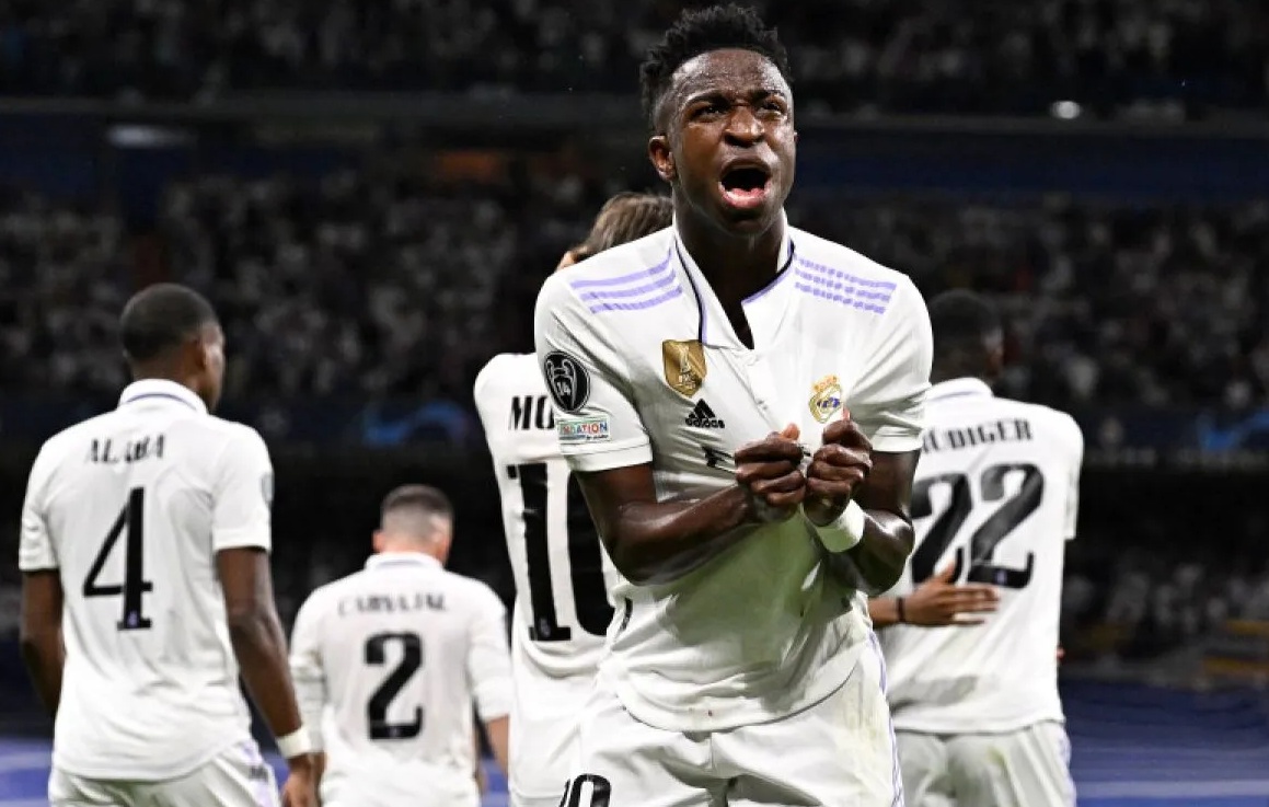 Pemain Real Madrid Vinicius Junior dalam foto bertanggal 9 Mei 2023. (Photo by JAVIER SORIANO / AFP) (AFP/JAVIER SORIANO)