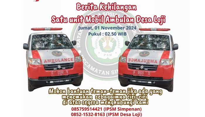 Ambulans Desa di Loji Simpenan Sukabumi Hilang