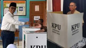 Muraz Andri Didampingi Istri dan Keluarga ke TPS, Optimis Menang