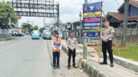 Tekan Lakalantas, Satlantas Polres Sukabumi Kota Tebar Spanduk Himbauan