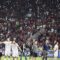 Sejumlah pesepak bola, pelatih, manager dan staff Timnas Indonesia menyanyikan lagu tanah airku usai mengalahkan Timnas Arab Saudi pada pertandingan Grup C putaran ketiga Kualifikasi Piala Dunia 2026 Zona Asia di Stadion Utama Gelora Bung Karno, Senayan, Jakarta, Selasa (19/11/2024). (Aprillio Akbar)