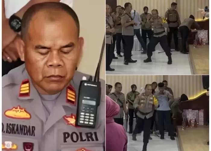 Video AKP Dadang Iskandar saat goyang sadbor di Mapolres Solok Selatan ikut viral di media sosial. (Istimewa)