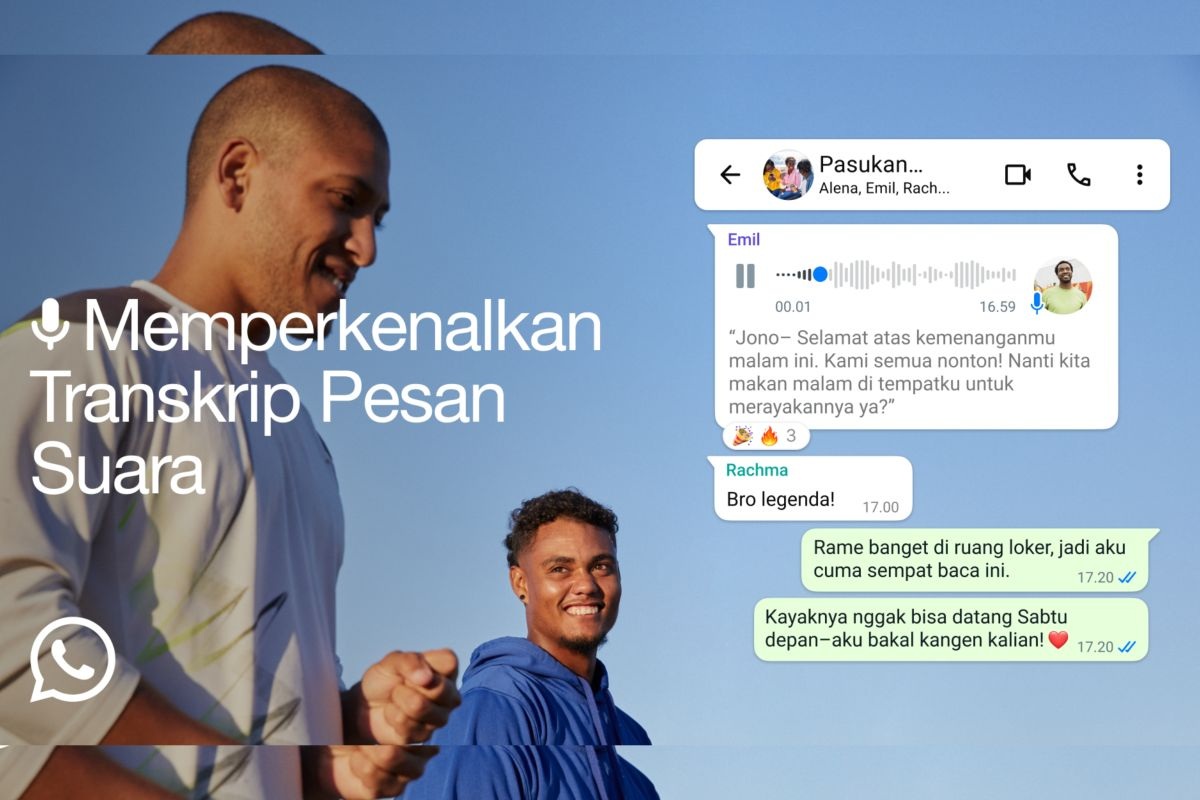 Ilustrasi fitur Transkrip Pesan Suara yang bakal dirilis bertahap dalam beberapa minggu ke depan oleh WhatsApp. (WhatsApp)