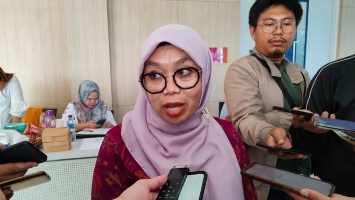 Kordiv Pencegahan dan Partisipasi Masyarakat Bawaslu Jabar Nuryamah memberikan keterangan di Bandung.(Ricky Prayoga)