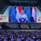 Presiden Prabowo Subianto saat memberikan sambutan dalam Deklarasi GSN di Indonesia Arena, Jakarta pada Sabtu (2/11). (Syahrul Yunizar/JawaPos.com)