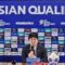 Pelatih timnas Jepang Hajime Moriyasu menjawab pertanyaan pewarta pada jumpa pers setelah pertandingan kualifikasi Piala Dunia 2026 zona Asia melawan Indonesia di Stadion Utama Gelora Bung Karno, Jakarta, Jumat (15/11/2024). (RAUF ADIPATI)