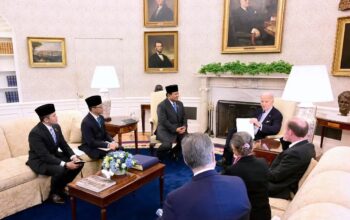 Prabowo Subianto mengunjungi Presiden AS Joe Biden di Gedung Putih. (Istimewa)
