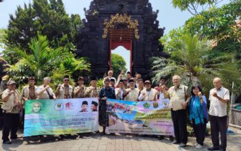 DISAMBUT : Ketua FKUB Kabupaten Sukabumi, Daden bersama jajarannya saat berkunjung ke Kabupaten Klungkung, Provinsi Bali.(FOTO : UNTUK RADAR SUKABUMI)