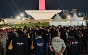 Massa mulai mendatangi kawasan Monumen Nasional (Monas), Jakarta Pusat/Ist