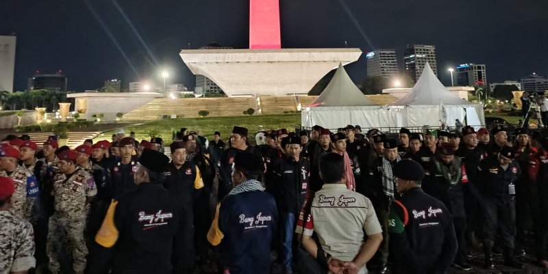 Massa mulai mendatangi kawasan Monumen Nasional (Monas), Jakarta Pusat/Ist