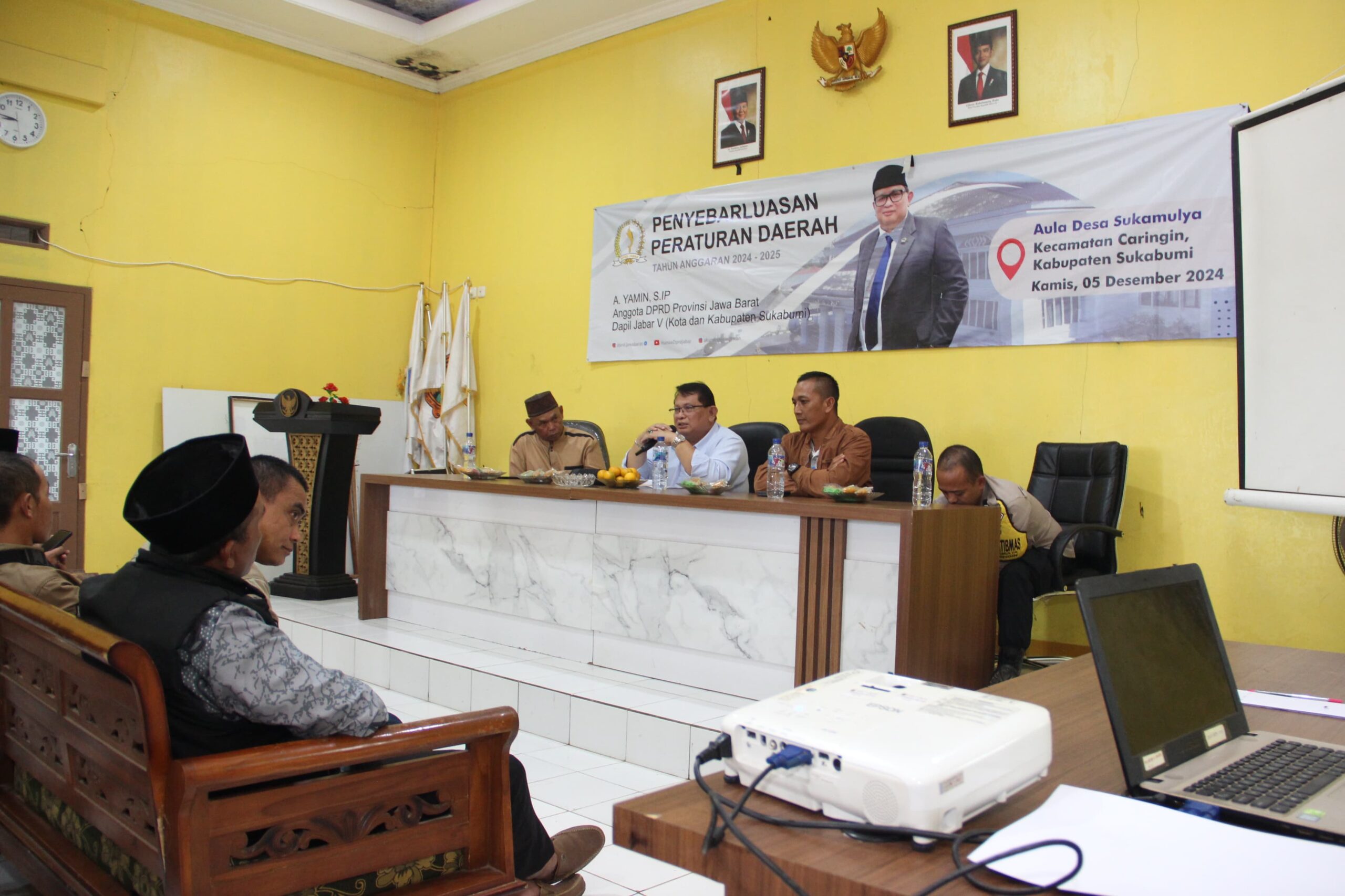 Anggota Komisi I DPRD Provinsi Jawa Barat A Yamin S.I.P melaksanakan Penyebarluasan Perda Nomor 5 tahun 2021 tentang Perubahan Atas Perda Nomor 13 tahun 2018 tentang Penyelenggraan Ketentraman Ketertiban Umum Dan Perlindungan Masyarakat, Kamis (05/12/2024)