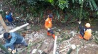 BPBD Kota Sukabumi Kerja Bakti Perbaiki TPT Ambruk