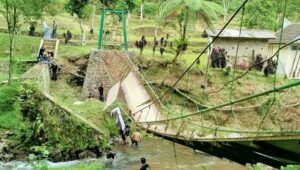 Jembatan TNGHS Cidahu Sukabumi Ambruk, Tujuh Wisatawan Luka-luka