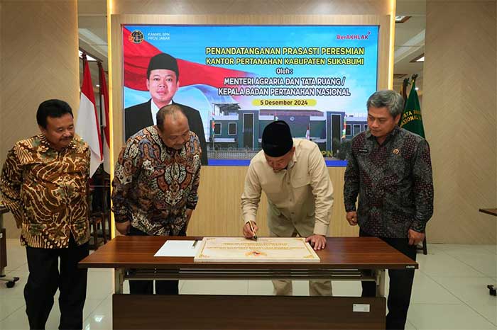 Menteri Nusron Resmikan Gedung Baru Kantah Kabupaten Sukabumi
