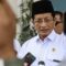 Menteri Agama Nasaruddin Umar menjawab pertanyaan wartawan usai melakukan rapat koordinasi dengan Mensesneg dan Seskab di Istana Negara, Jakarta, Jumat (27/12/2024).