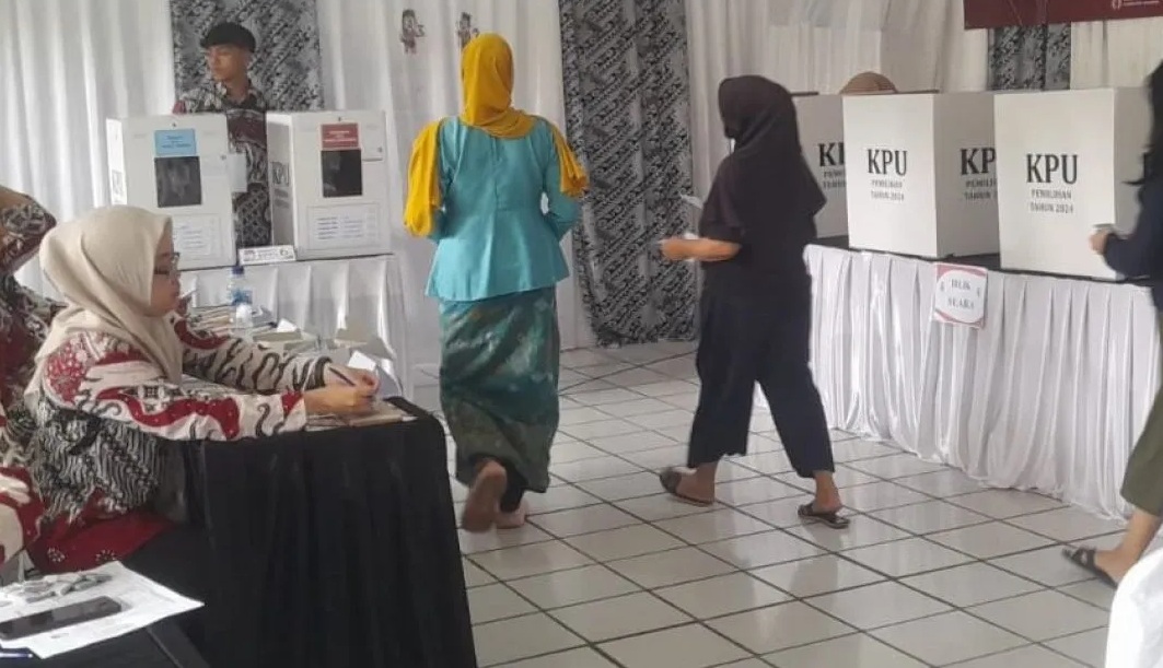 Suasana pemungutan suara Pilkada 2024 di Kabupaten Sukabumi, Jabar.