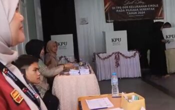 Prosesi pemungutan suara Pilkada 2024 di salah satu TPS di Kecamatan Cikole, Kota Sukabumi, Jabar pada Rabu, (27/11/2024).