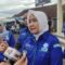 Kepala Badan Meteorologi, Klimatologi dan Geofisika (BMKG) Dwikorita Karnawati memberikan keterangan kepada wartawan terkait potensi hujan deras yang dapat memicu bencana hidrometeorologi di Jawa Barat, saat meninjau lokasi bencana keretakan tanah di Desa Sukamaju, Sukabumi, Jawa Barat, Jumat (6/12/2024).