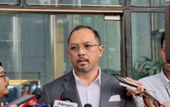 Juru Bicara KPK Tessa Mahardhika Sugiarto memberikan keterangan kepada wartawan di Gedung Merah Putih KPK, Jakarta. (Fianda Sjofjan Rassat)